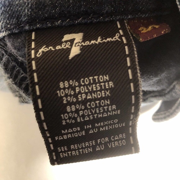 7 For All Mankind "A" Pocket Cropped Cutoff Capri Jeans Distressed Size 27 - Picture 6 of 12